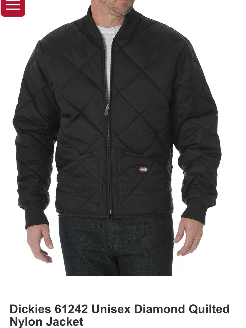 Dickies Unisex Black Quilted Puffer Jacket